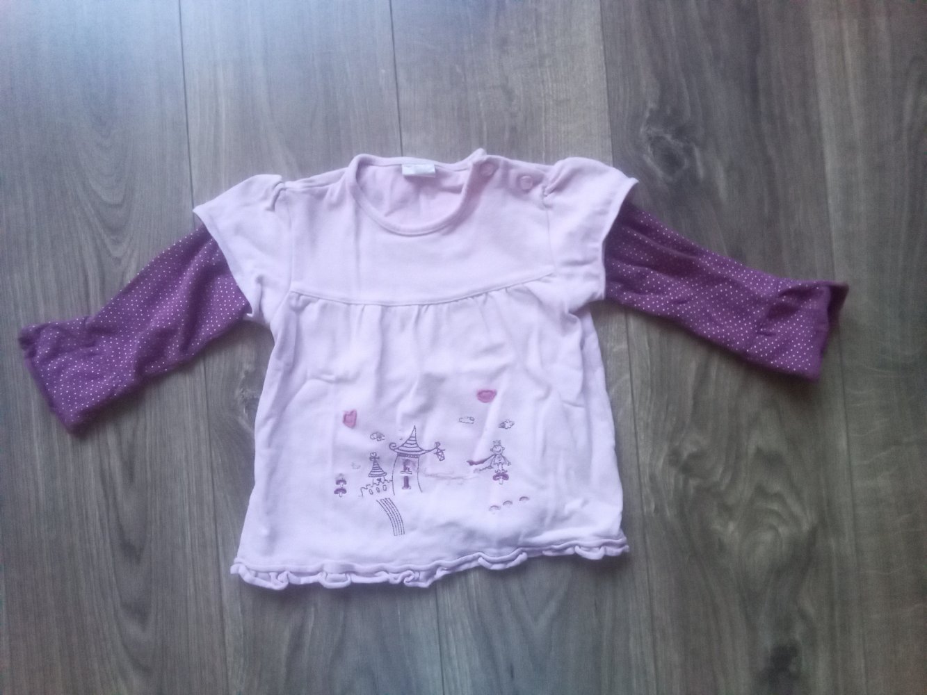 Pulli rosa lila Schnitzler 98 Lagenlook Prinzessin 100% Baumwolle