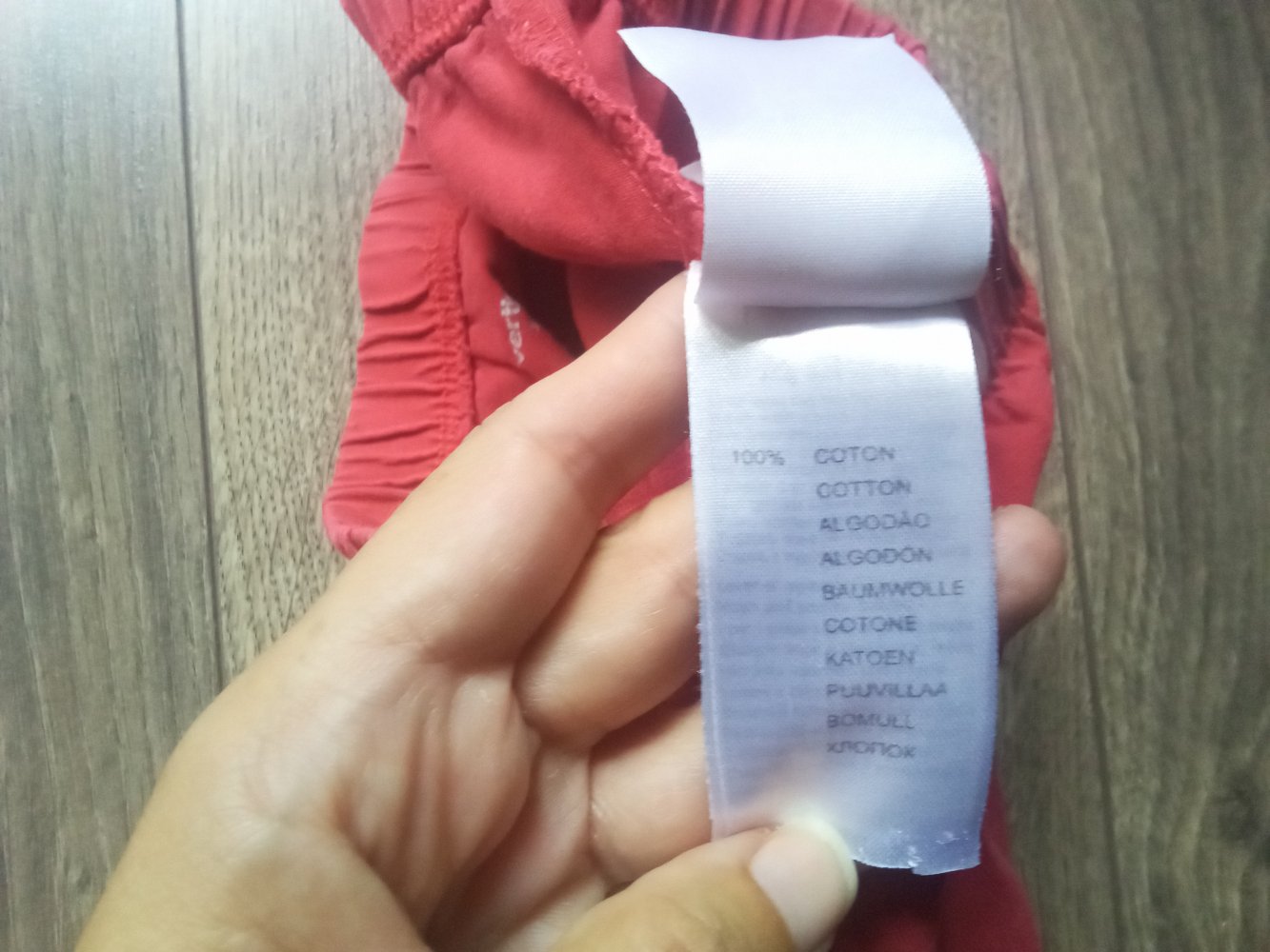 Radlerhose rot uni vertbaudet 94cm 100% Baumwolle 