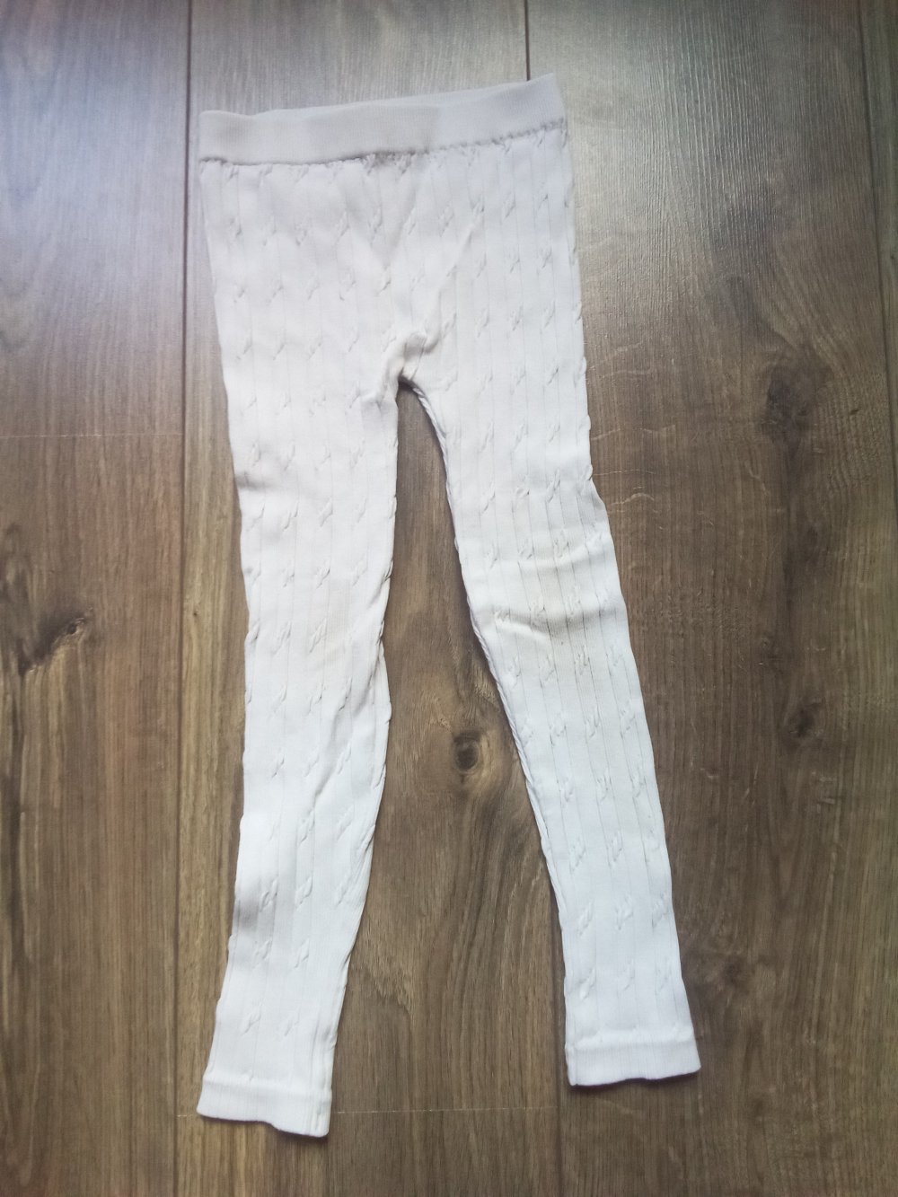 Strumpfhose ohne Fuß weiß Zopfmuster Kiki & koko 92/98