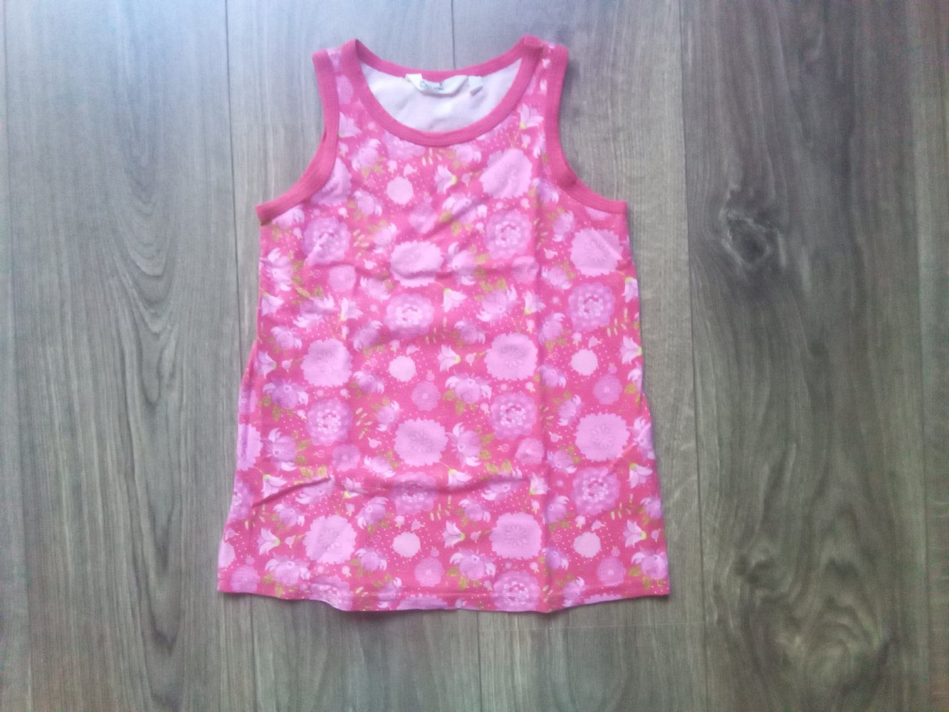 Tanktop 98 pink geblümt Chiboogi 100% Baumwolle