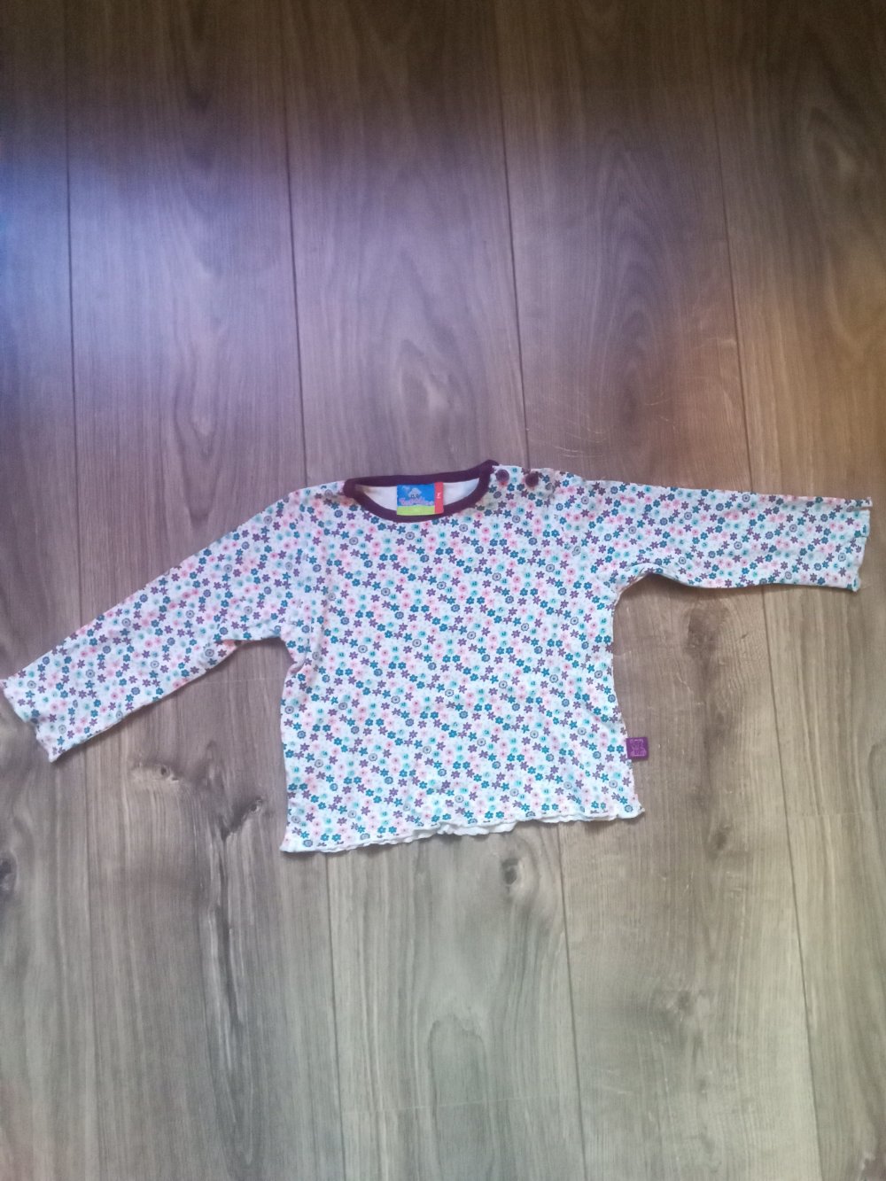 LA-Shirt topolino 92 millefleur 100% Baumwolle lila türkis