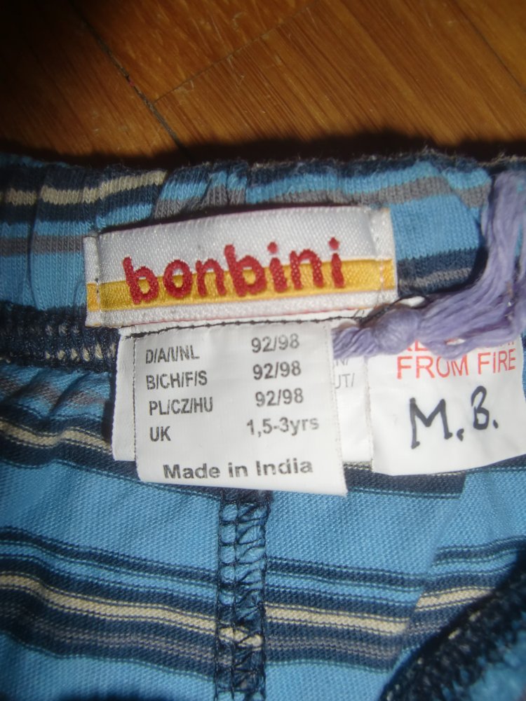 Shorts kurze Hose bonbini 92/98 blau gestreift