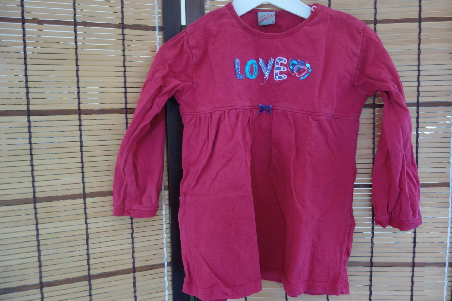 LA-Shirt pink sanetta love 98 glitzer 100% Baumwolle