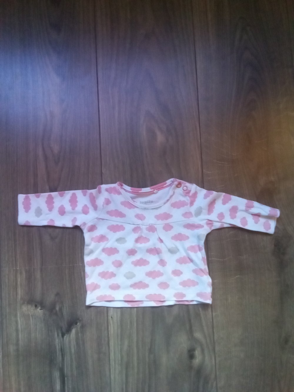 LA-Shirt wolken weiß rosa Lupilu pure collection 50/56