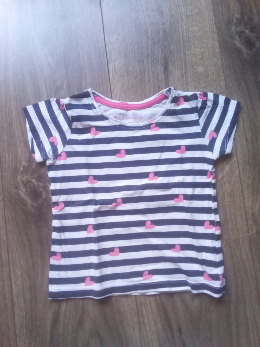 T-shirt blau weiß gestreift Primark 98 Herzen