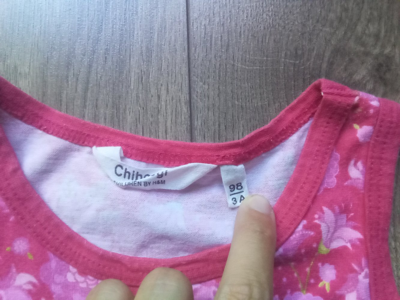 Tanktop 98 pink geblümt Chiboogi 100% Baumwolle