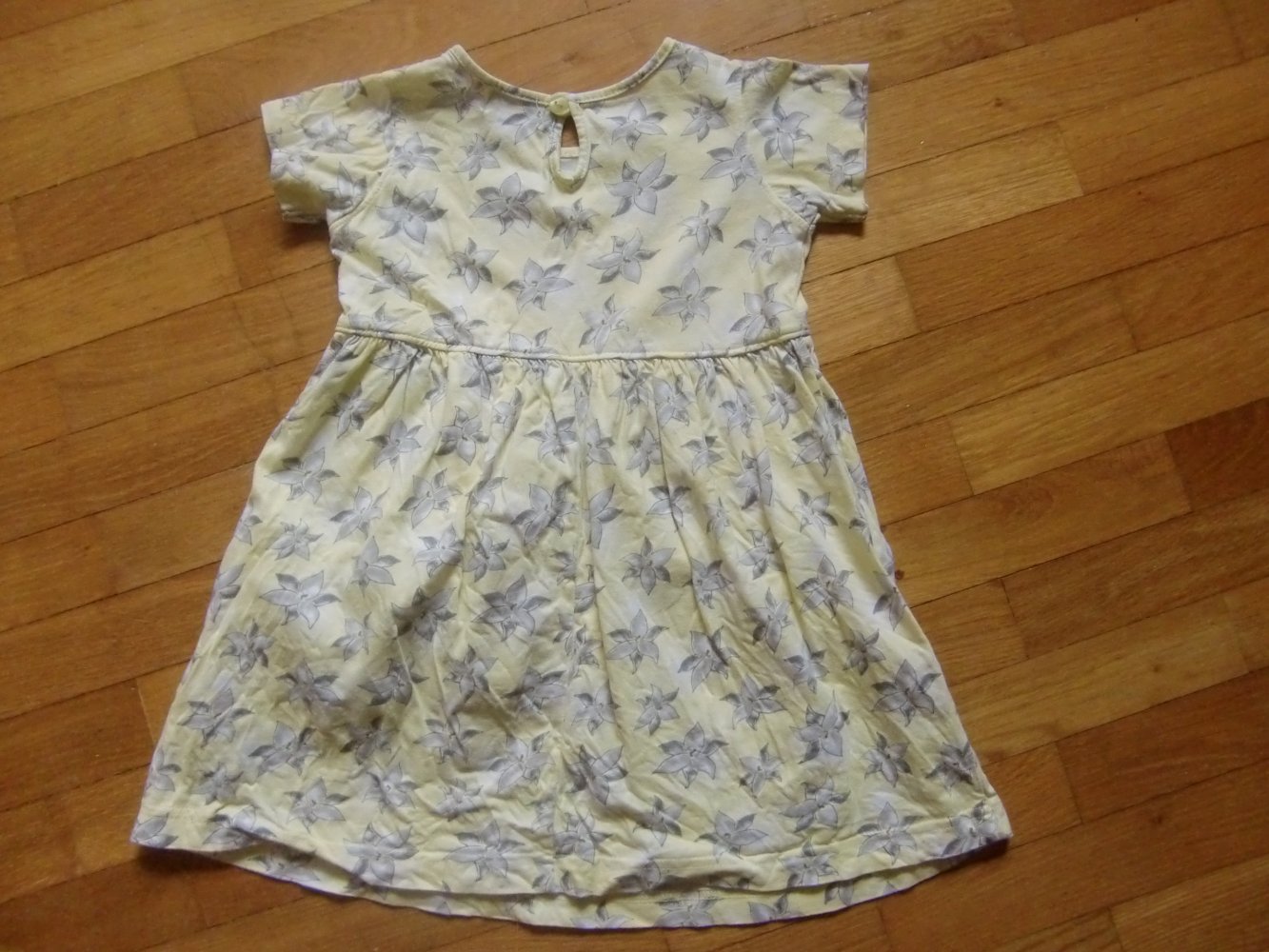 Kleid Big Play 92 gelb grau 100% Baumwolle