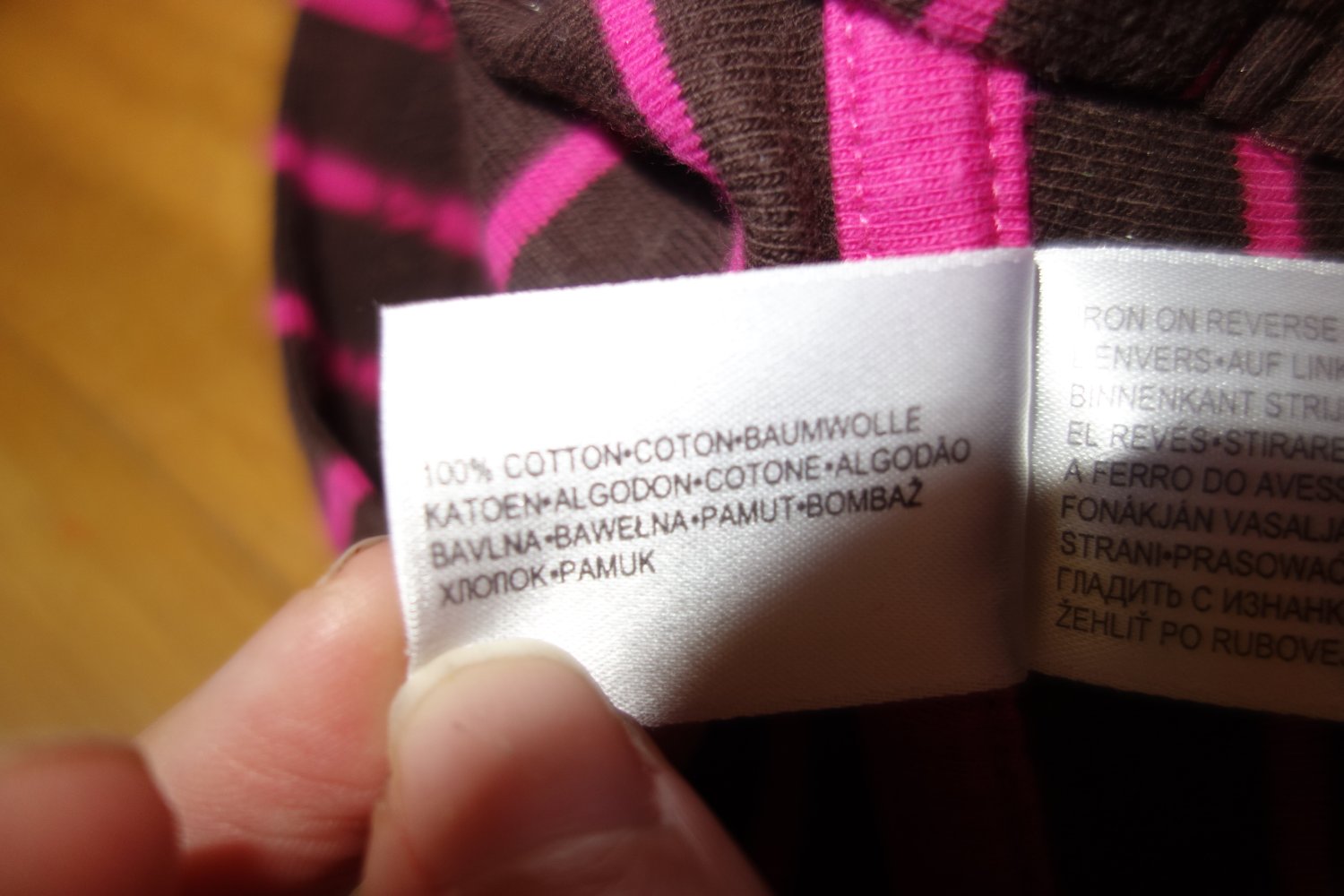 T-shirt kurzpulli 104 palomino pink braun gestreift 100% Baumwolle