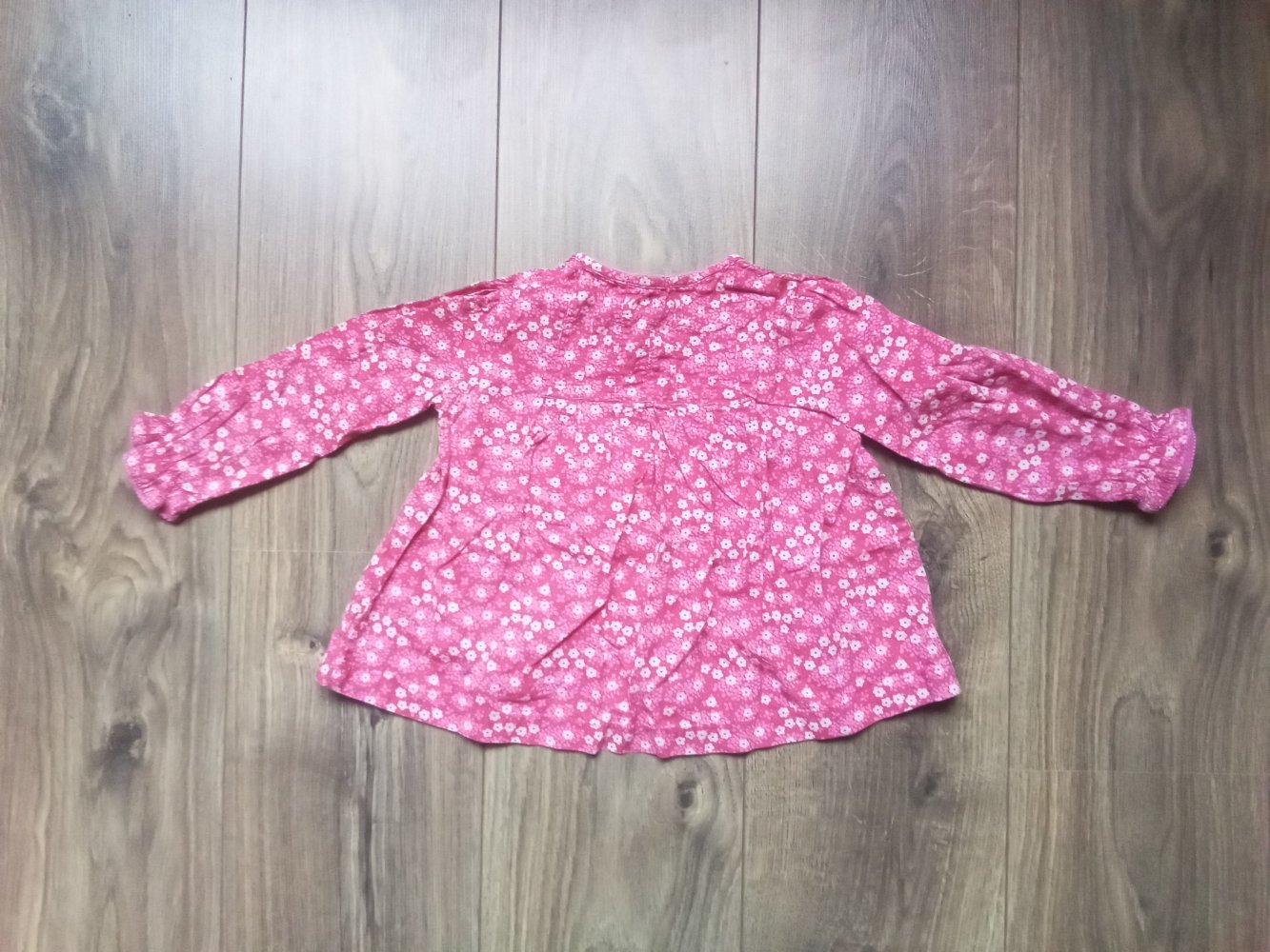 LA-Shirt 92 Hema Tunika pink geblümt 100% Baumwolle