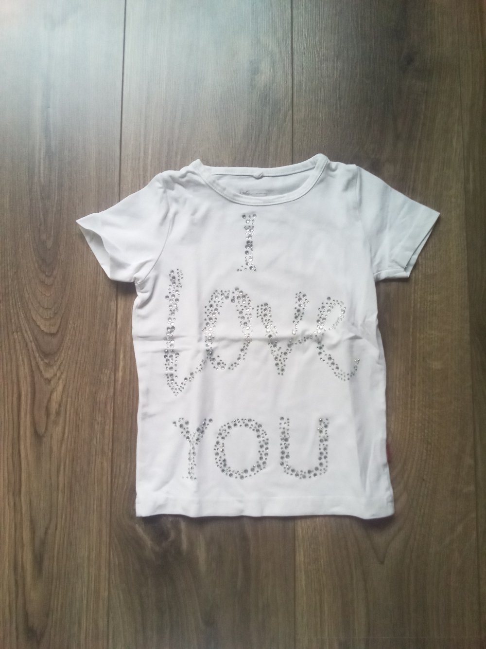 T-Shirt weiß name it 104 i Love you Glitzer Strass