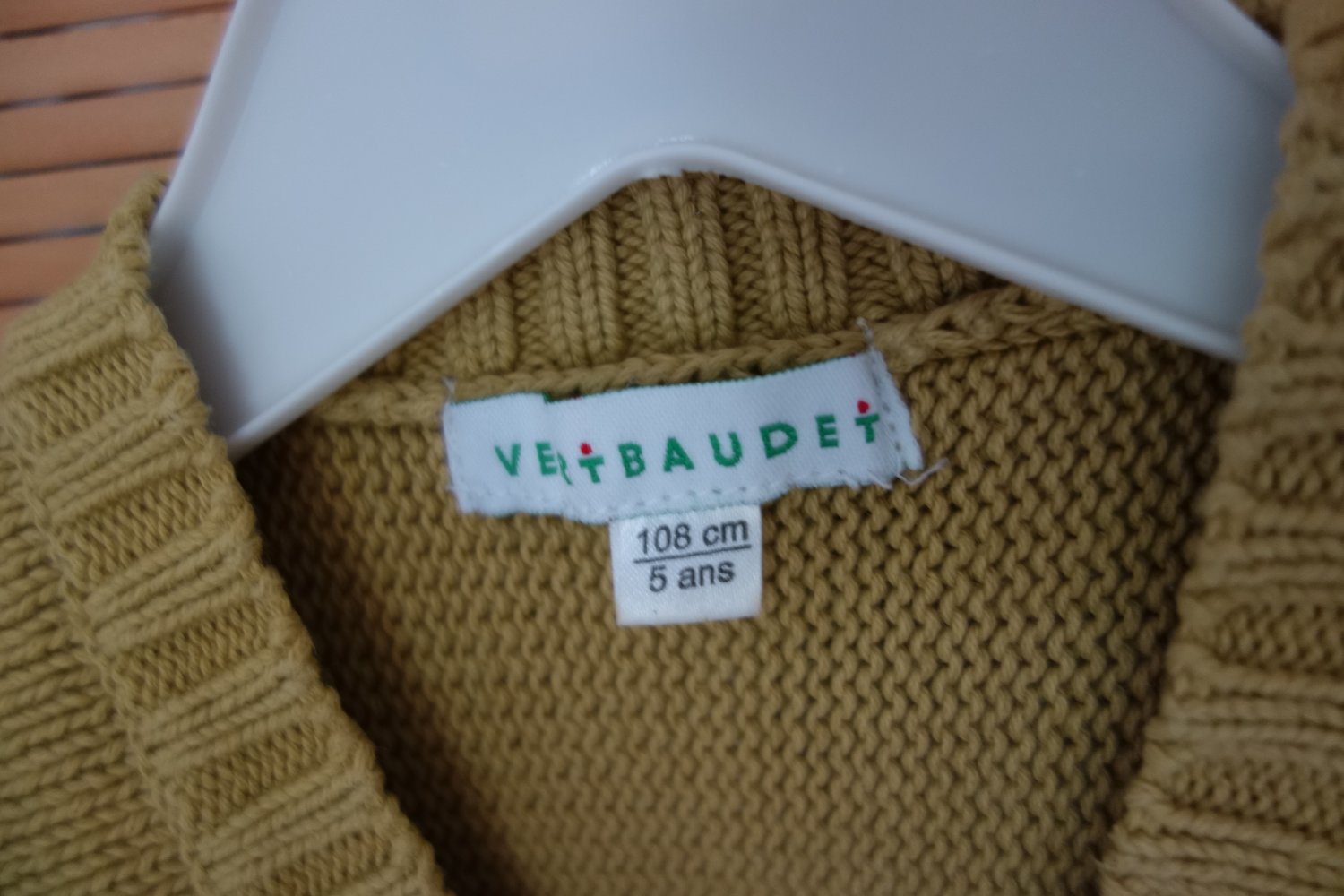 Kurzpulli Cropshirt senf strickpullunder vertbaudet 108cm 100% Baumwolle