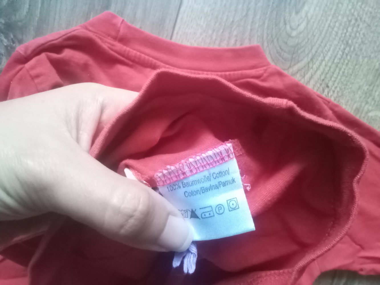 Basic LA-Shirt rot smily 86/92 uni 100% Baumwolle