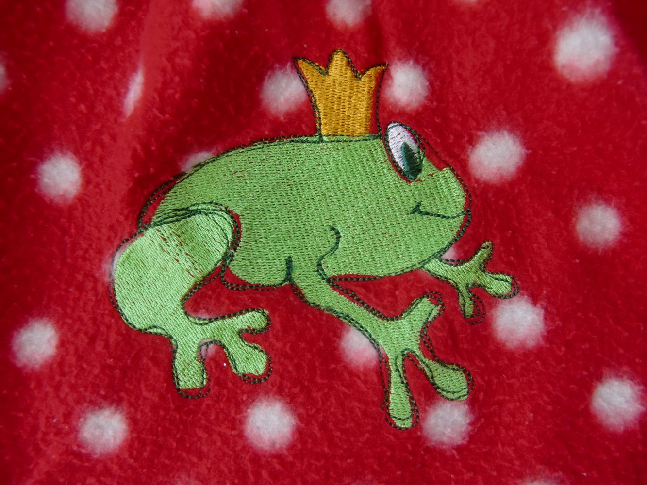 Fleecetunika Hängerchen rot gepunktet Frosch handmade 80/86