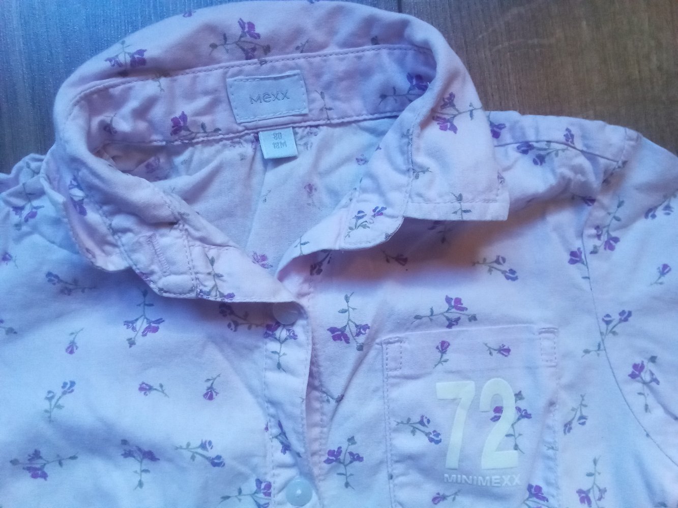 Bluse kurzarm flieder 80 Mexx 100% Baumwolle