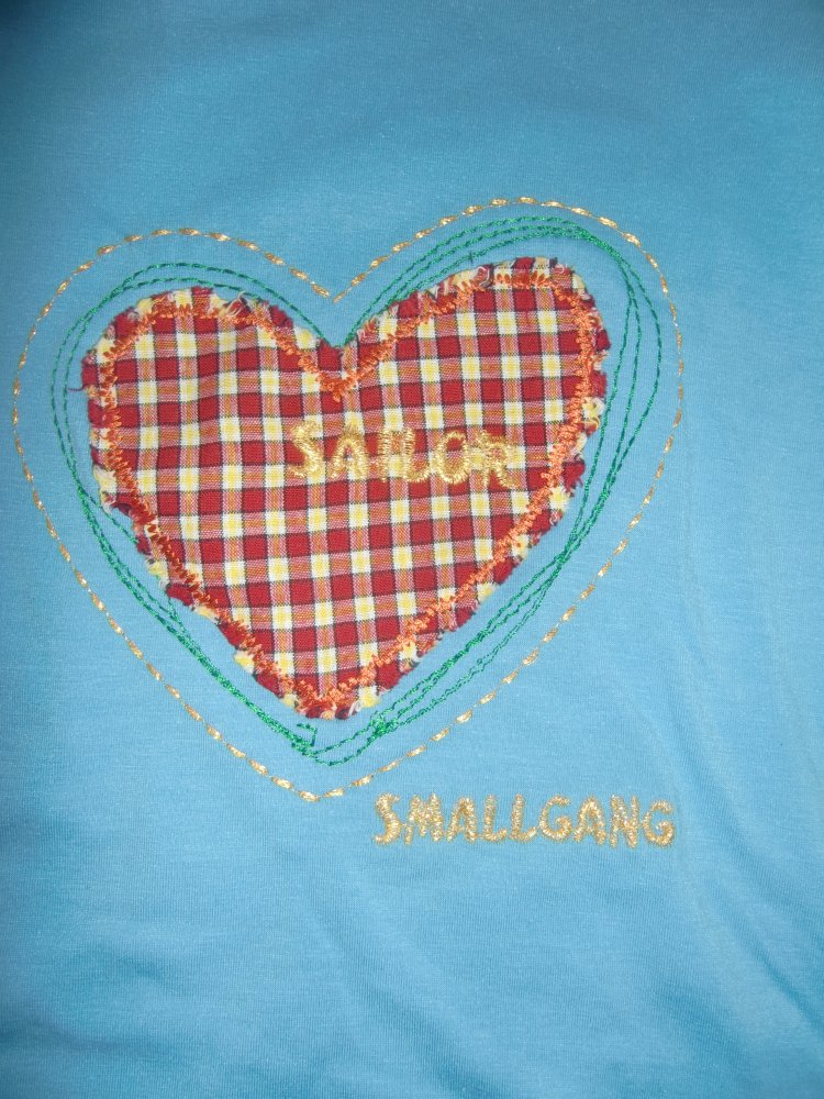 Langarmshirt hellblau herz 4 Jahre small princess