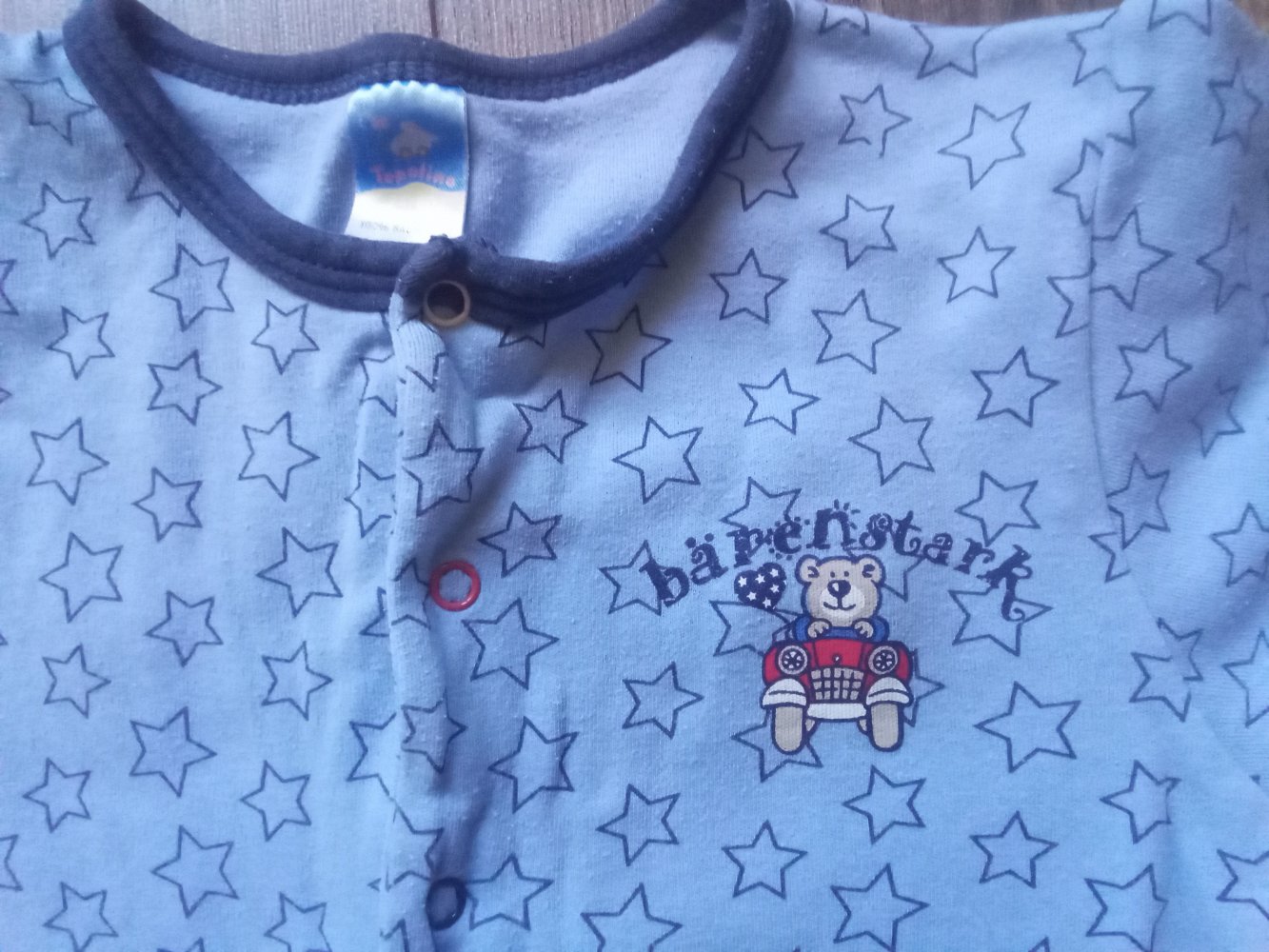 Schlafanzug Einteiler hellblau 74/80 topolino 100% Baumwolle