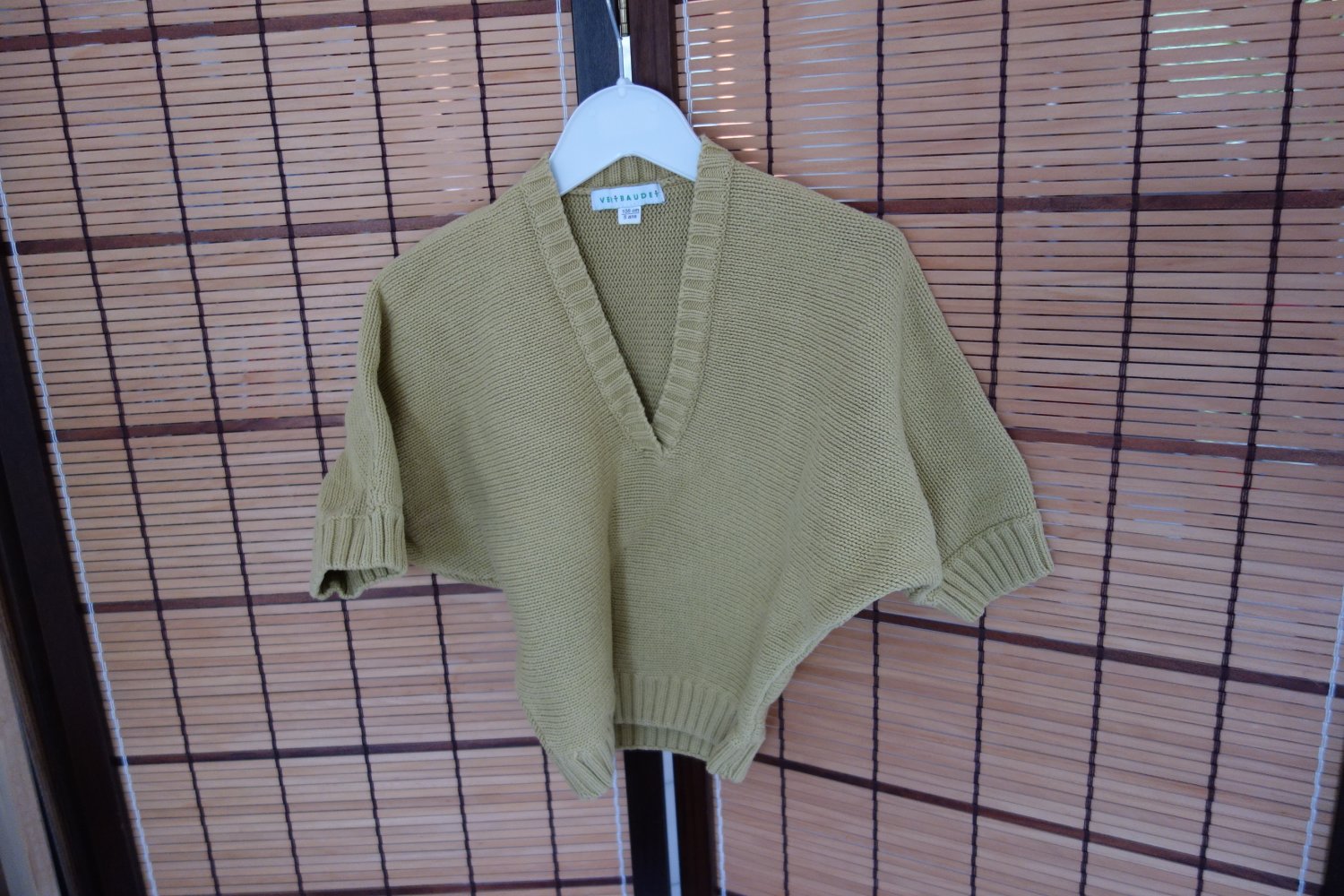 Kurzpulli Cropshirt senf strickpullunder vertbaudet 108cm 100% Baumwolle