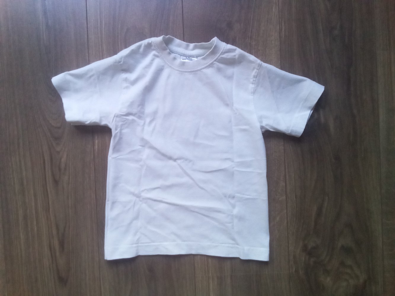 T-shirt weiß uni 98/104 unisex 100% Baumwolle