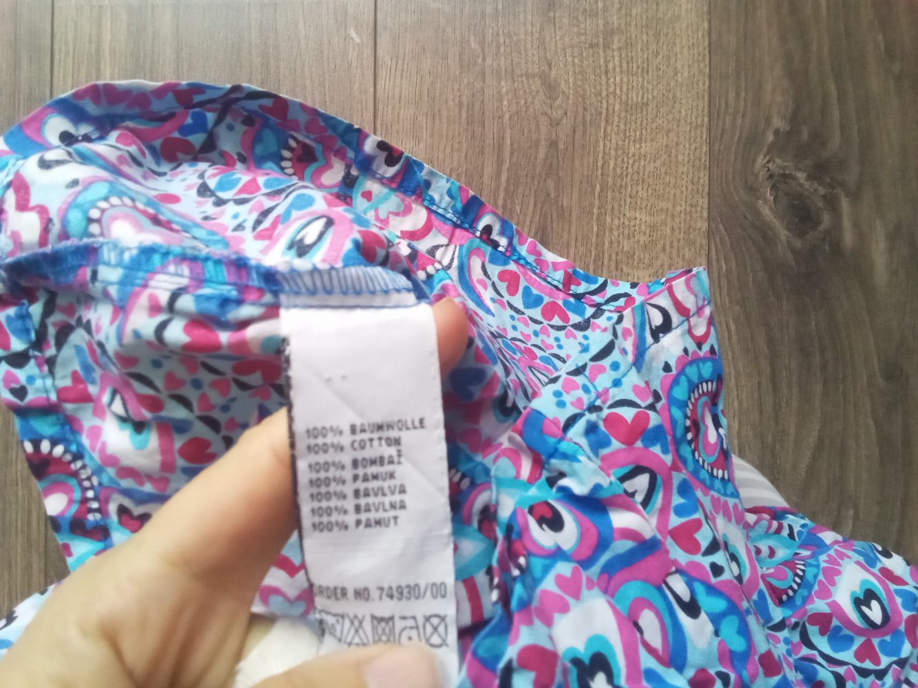 T-shirt blau 98 kiki & koko pink 100% Baumwolle Paisley Herz