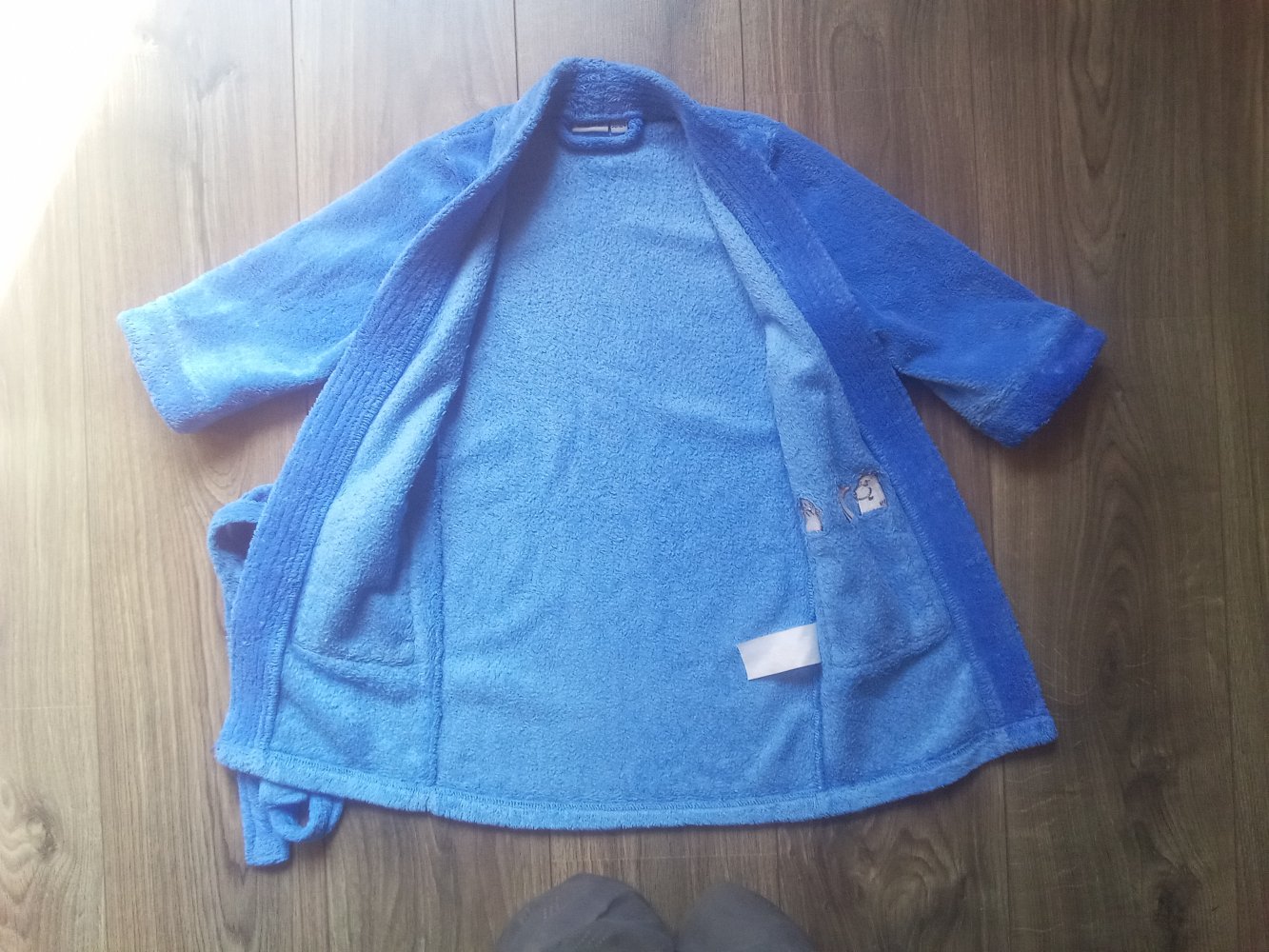 Flauschiger Bademantel blau alive 98/104 Pinguin Eisbär