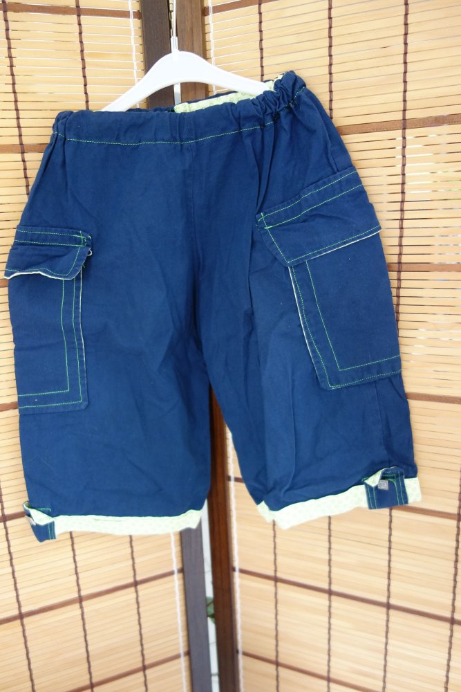 Handmade Cargoshorts 3-4Jahre Baumwolle unikat blau