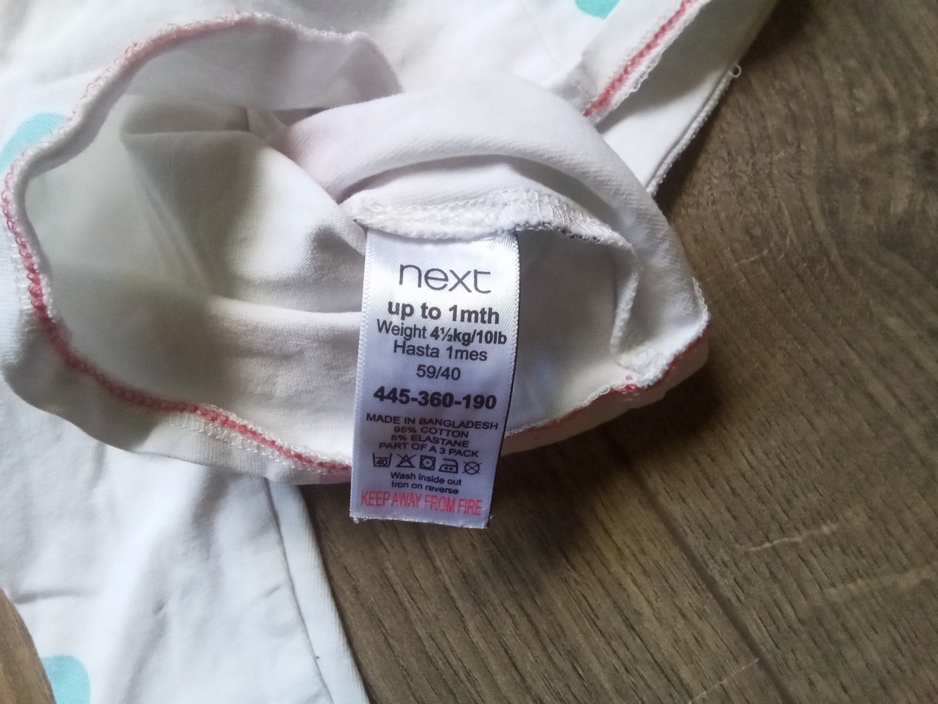 LA-Shirt weiß gepunktet next baby 1 monat