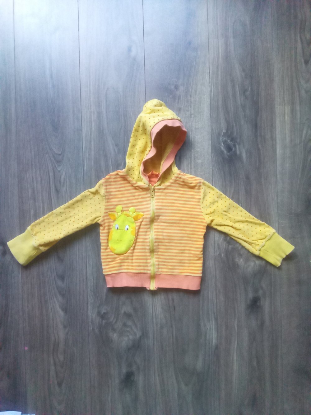 Sweatjacke handmade gelb orange Giraffe 92/98