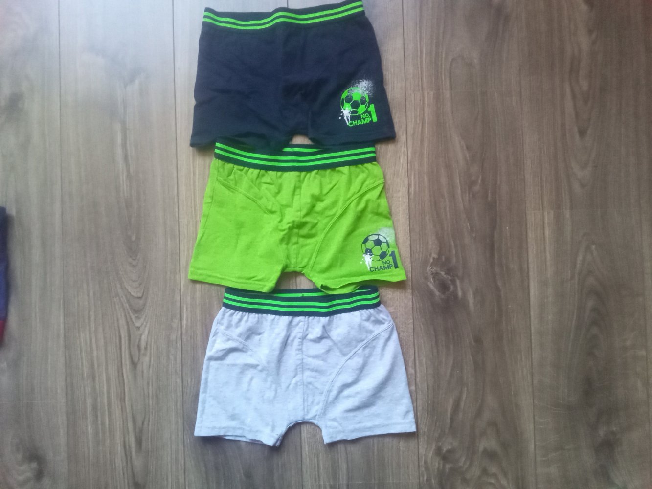 Set 3 Unterhosen Yigga 134/140 grau grün schwarz Fussball