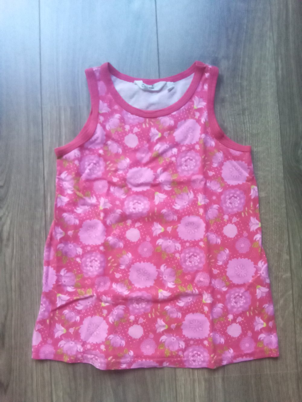 Tanktop 98 pink geblümt Chiboogi 100% Baumwolle
