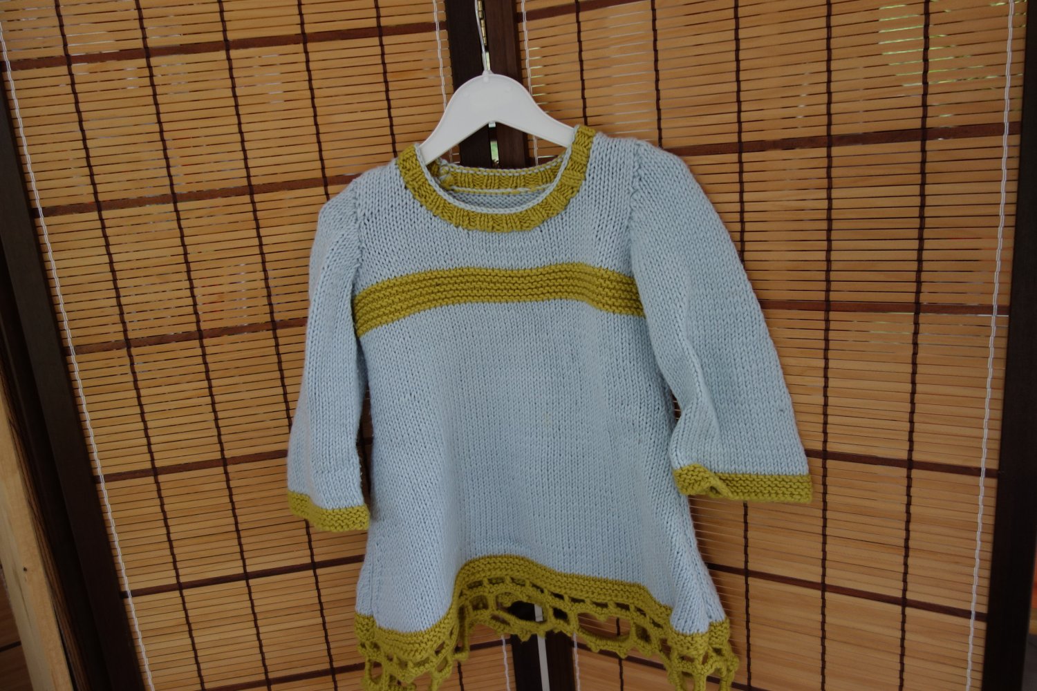 Strickpullover handmade grau senf 110