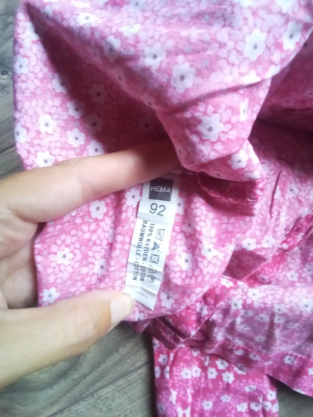 LA-Shirt 92 Hema Tunika pink geblümt 100% Baumwolle