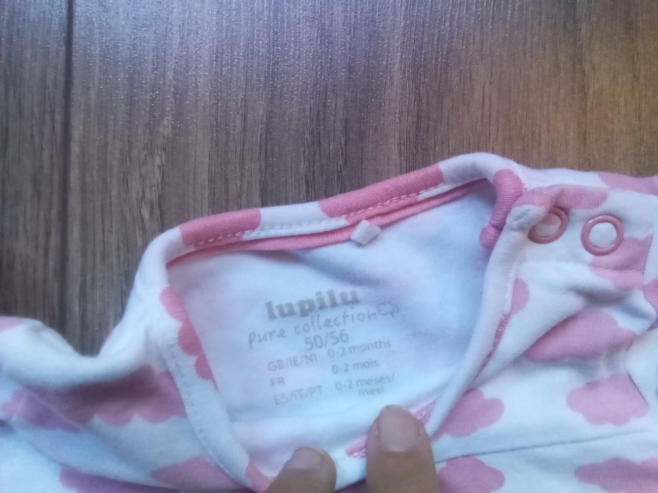 LA-Shirt wolken weiß rosa Lupilu pure collection 50/56