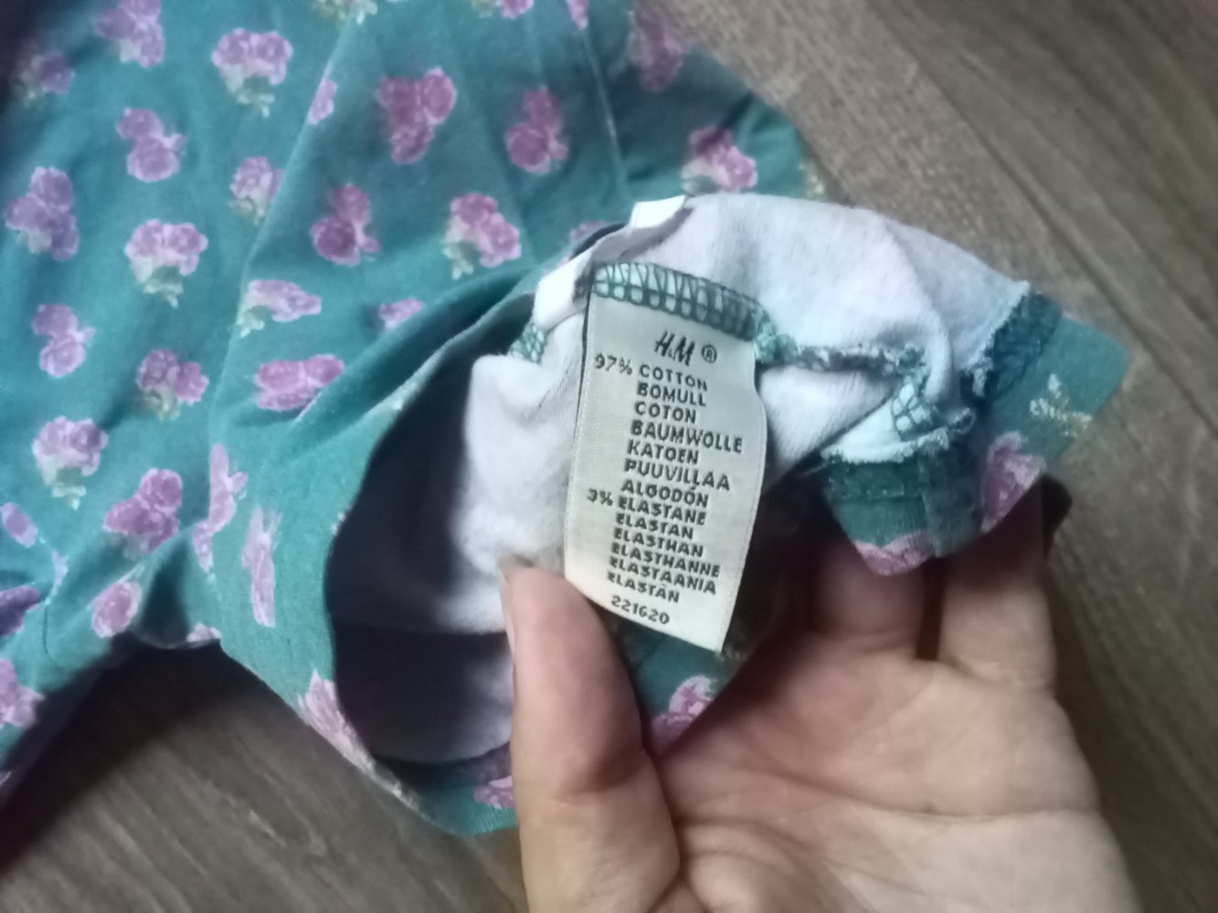 LA-Shirt grün geblümt Rosen 110 Chiboogi petrol