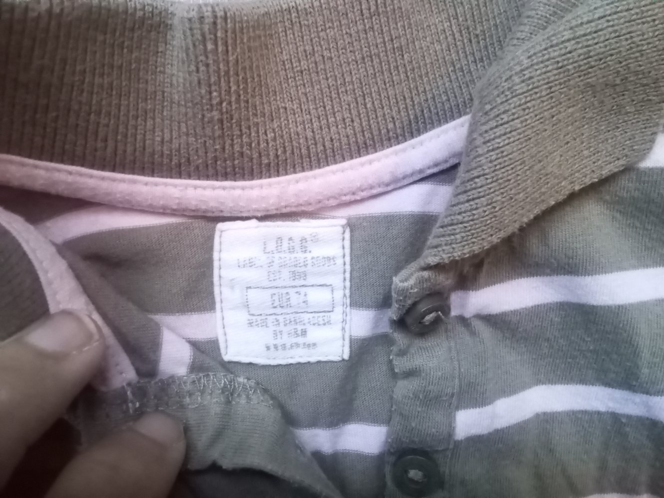 Longshirt Kleid Khaki rosa 74 L.O.G.G. 100% Baumwolle