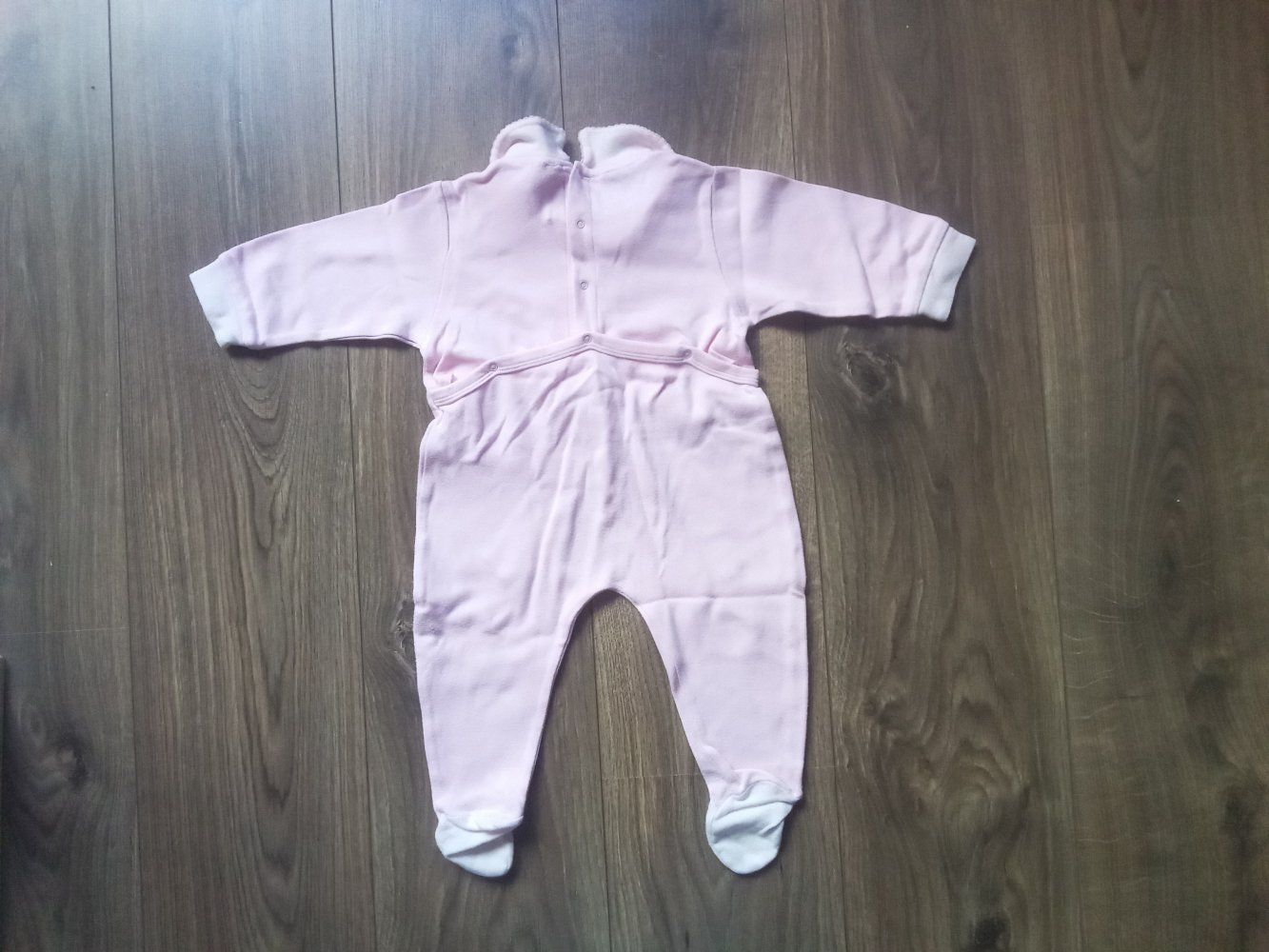 Schlafanzug mit Fuß Einteiler tikaloo 74 rosa Ente Strampler