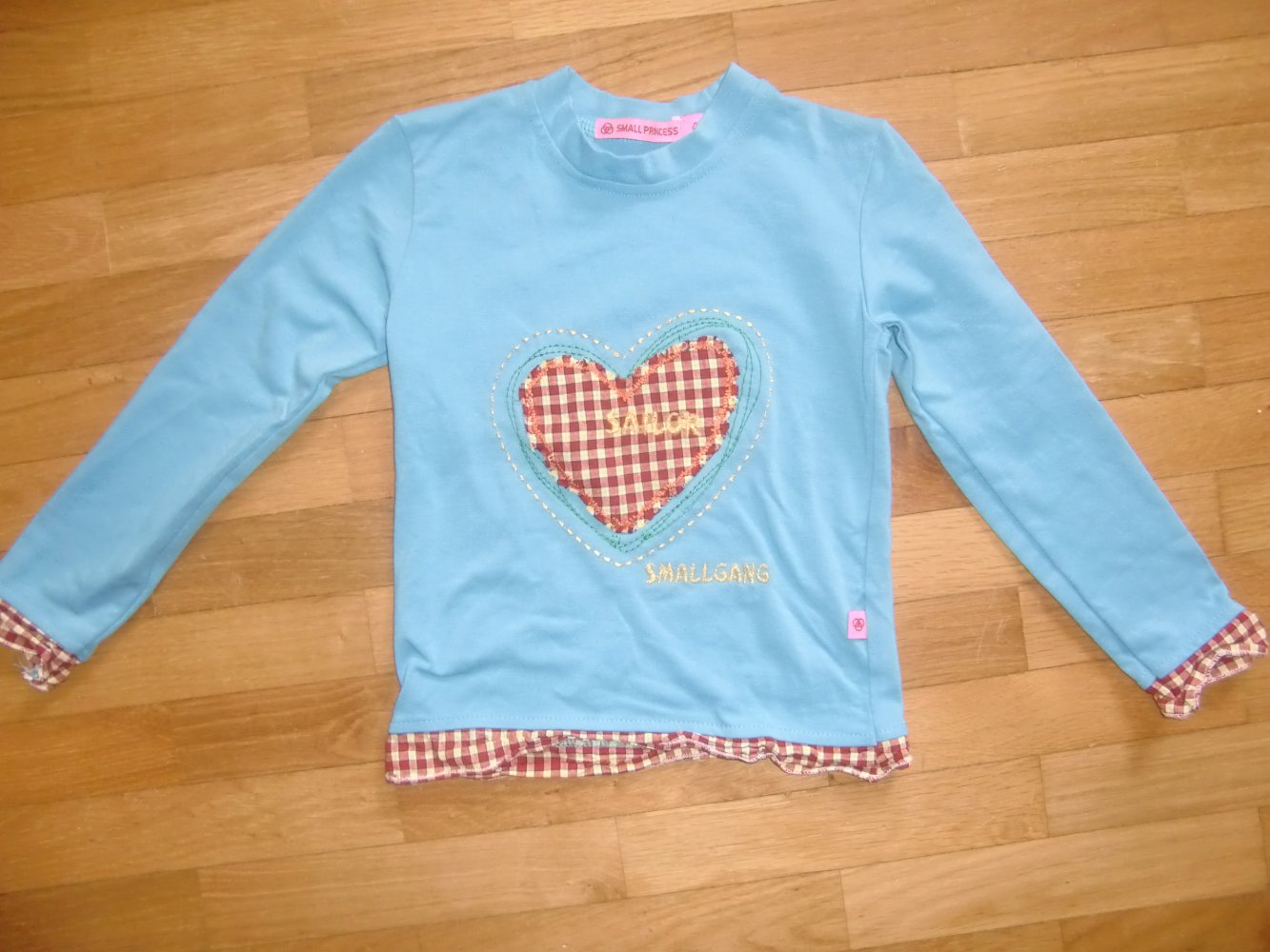 Langarmshirt hellblau herz 4 Jahre small princess