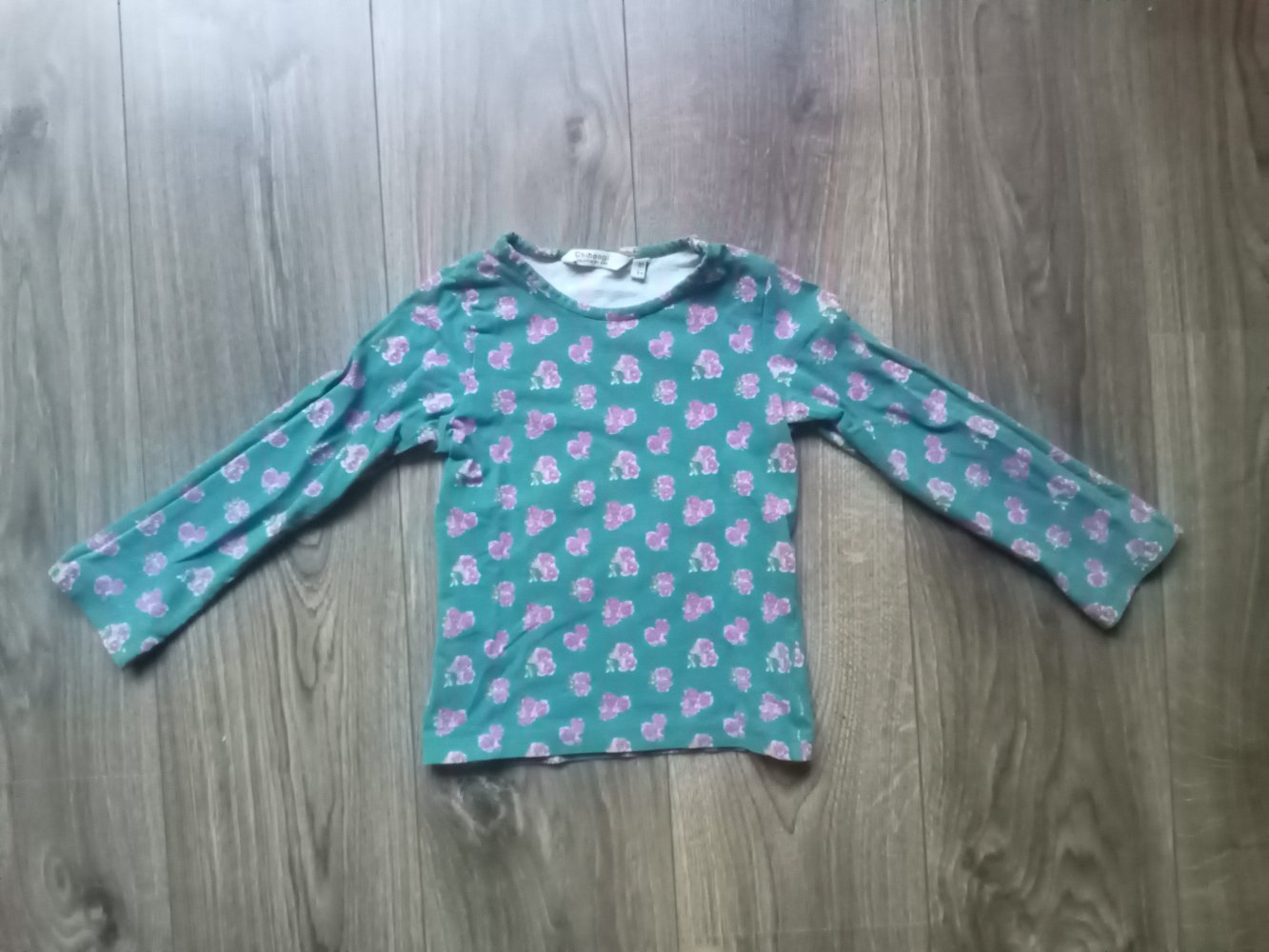 LA-Shirt grün geblümt Rosen 110 Chiboogi petrol