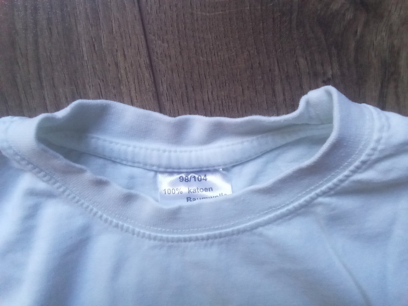 T-shirt weiß uni 98/104 unisex 100% Baumwolle