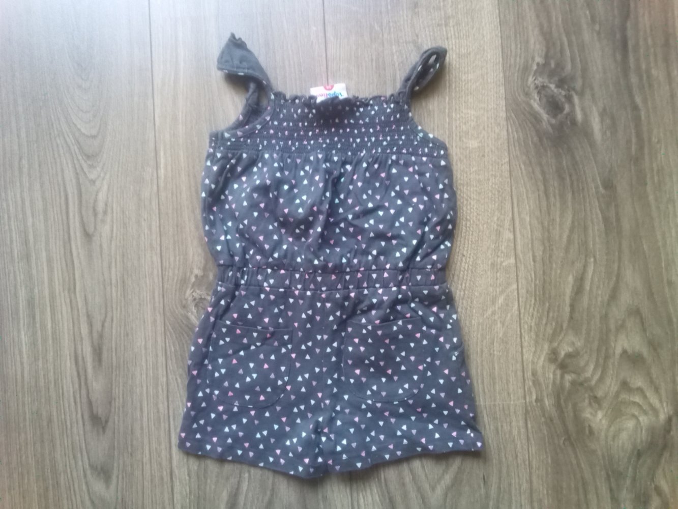 Jumpsuit grau topolino 98 gemustert Einteiler 100% Baumwolle