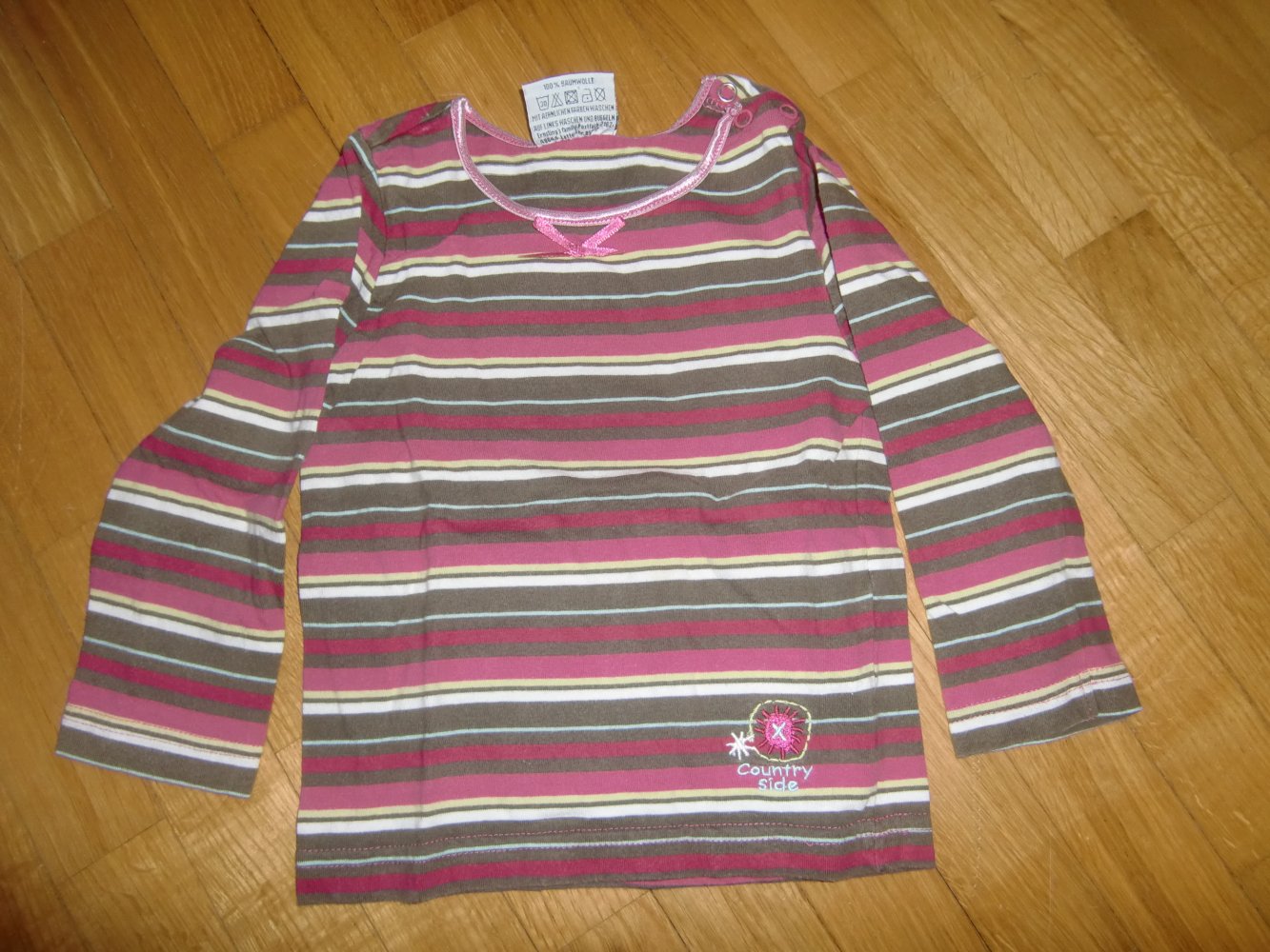 LA-shirt gestreift topolino 86 pink khaki