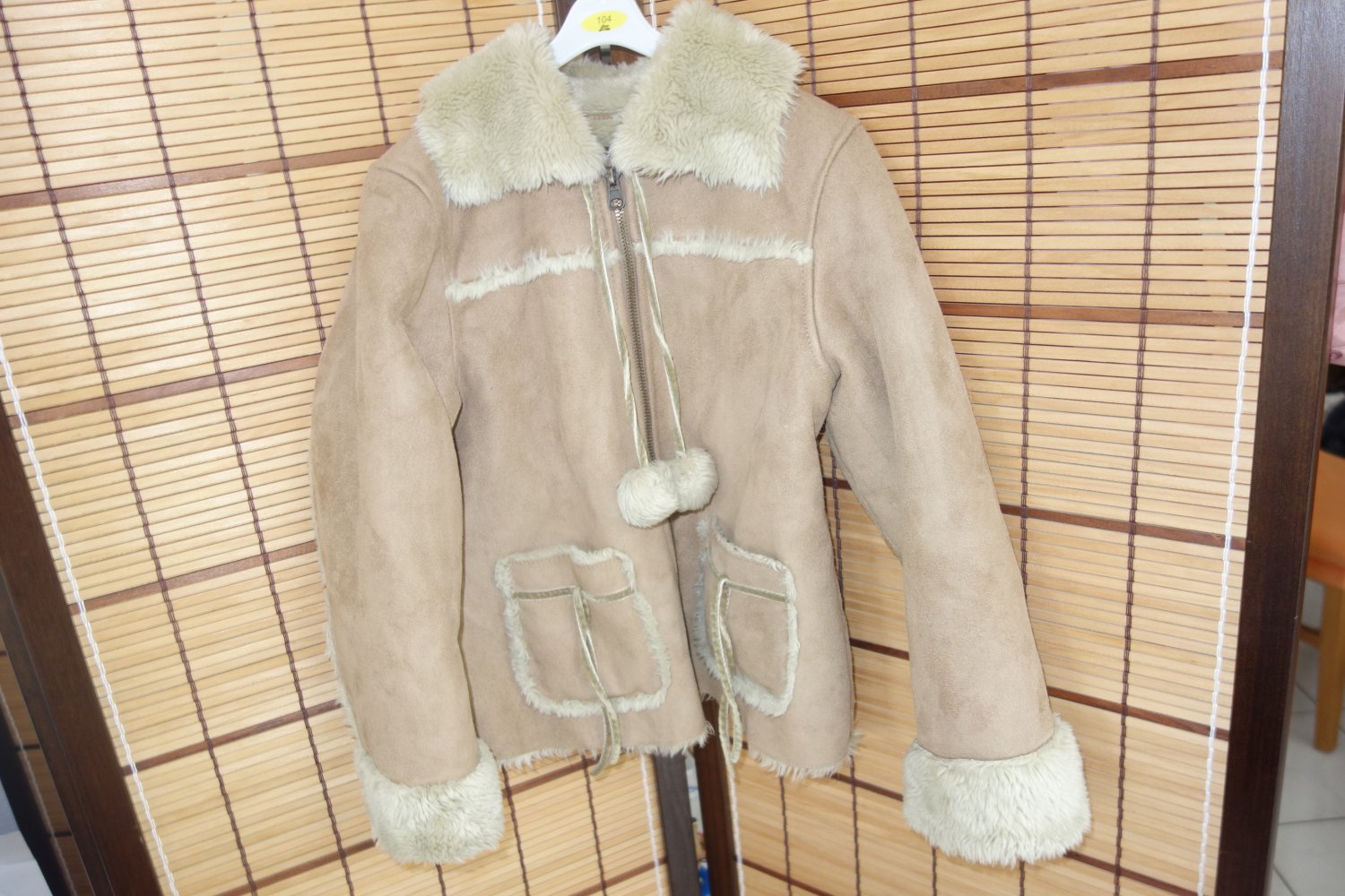 Jacke hellbraun Kunstfell 6-7 Jahre ZA Girls