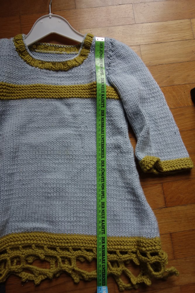 Strickpullover handmade grau senf 110