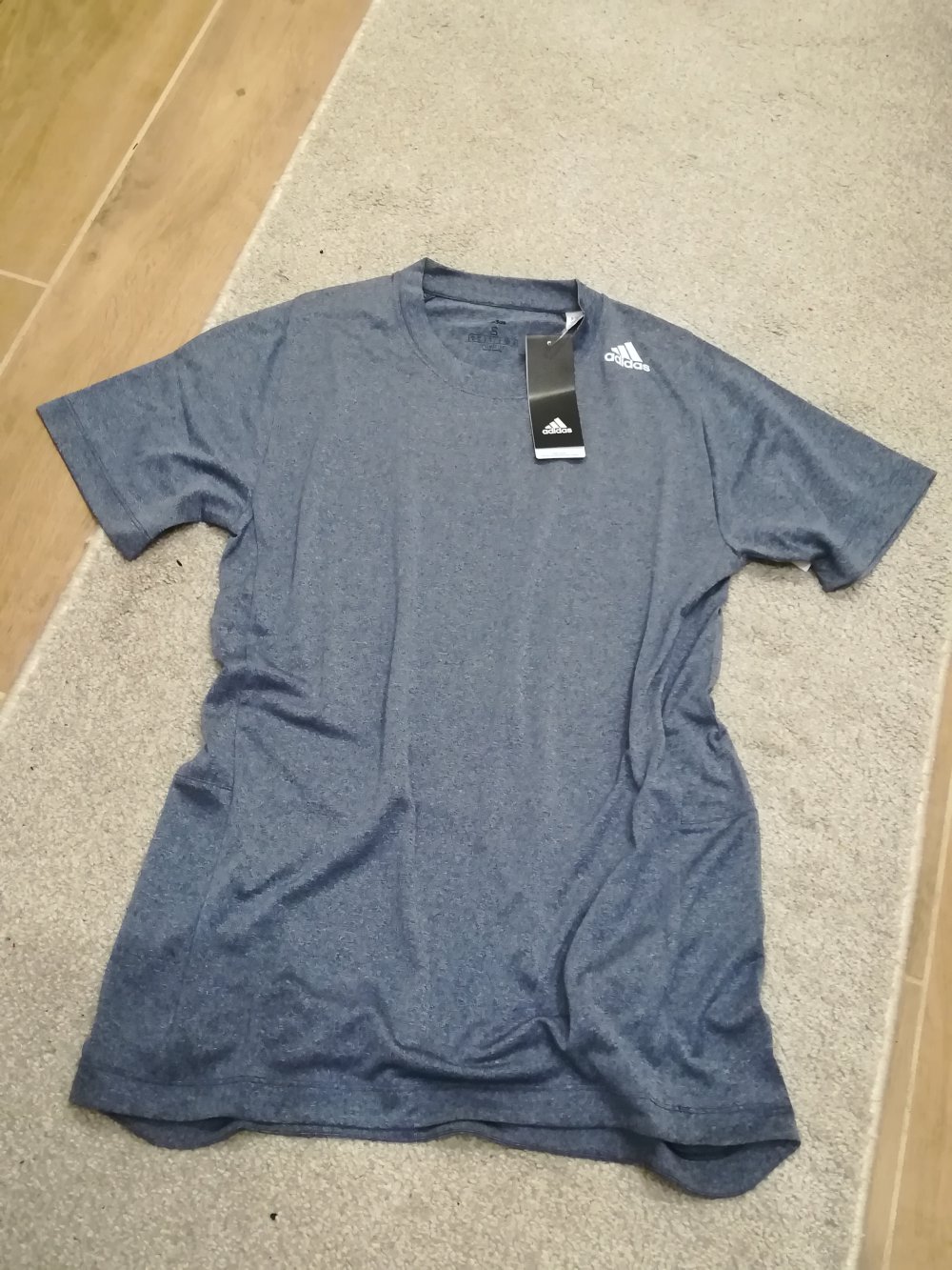 ADIDAS Shirt T-Shirt Sportshirt Trainingsshirt Größe S graublau Herren NEU 