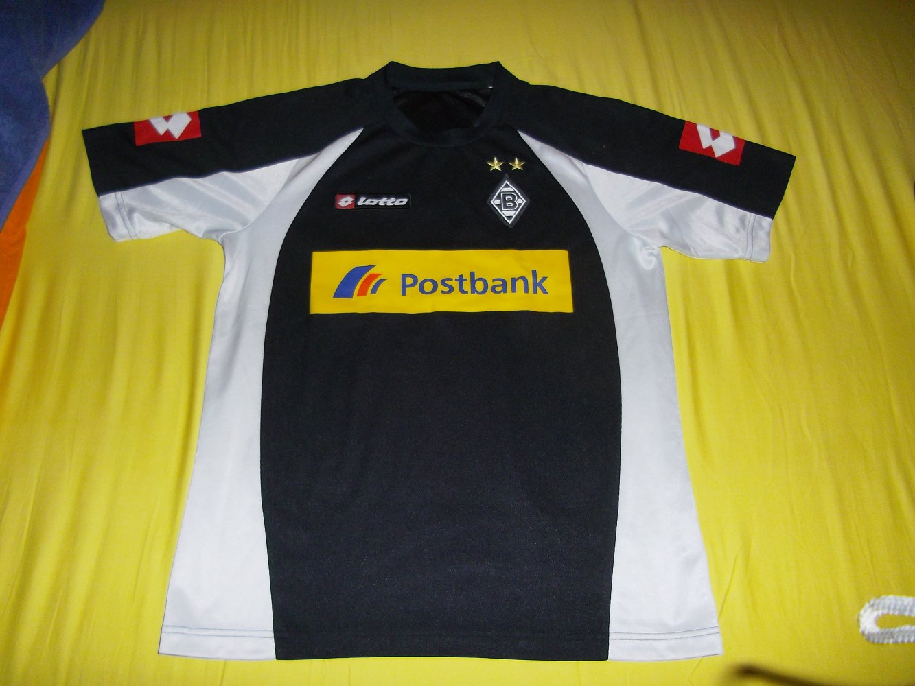 Lotto VFL 1900 Borussia Auswärts Trikot Oberteil schwarz weiß mit Werbung Gr.XL
