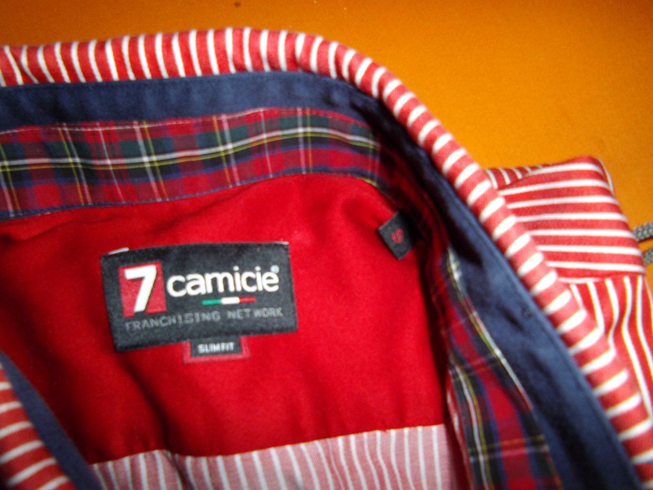 7 Camicie Italy Style Doppelkragen Hemd gestreift in Gr.S