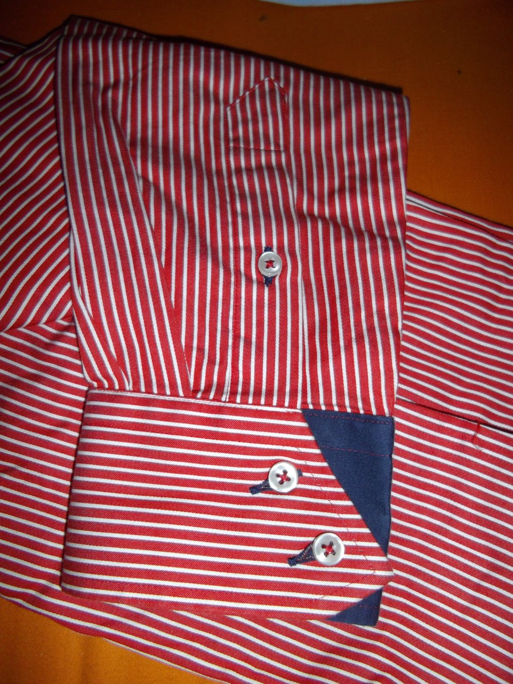 7 Camicie Italy Style Doppelkragen Hemd gestreift in Gr.S
