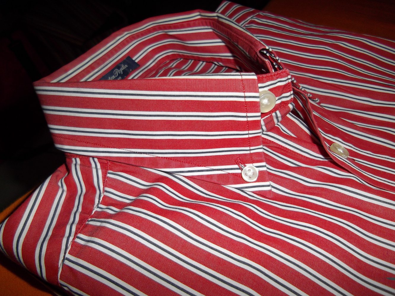GANT Hemd rot marine weiß gestreift Gant Logo auf der Linken Brust in Gr.S