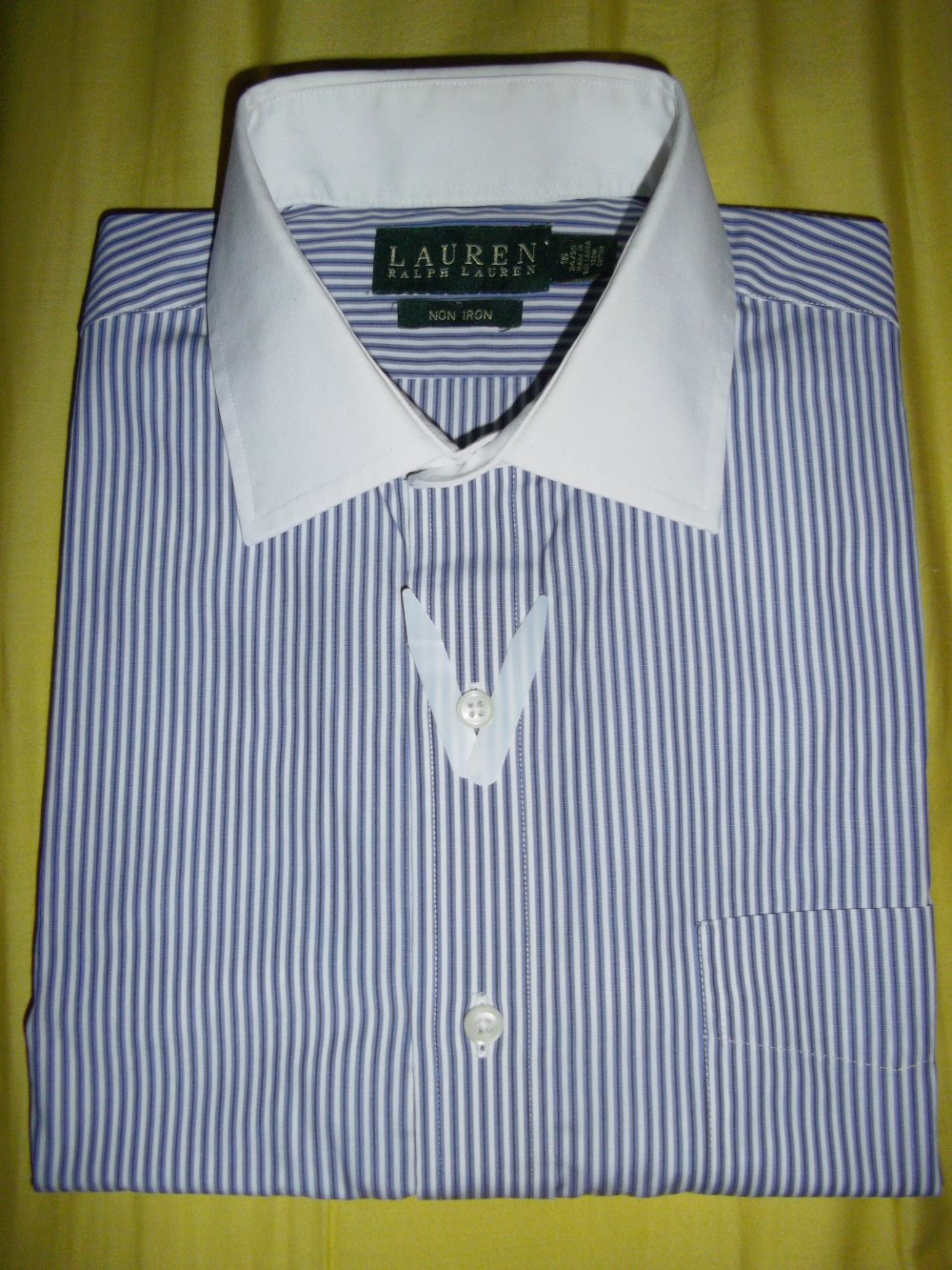 Ralph Lauren green Label Business Umschlagmanschetten Hemd blau weiß gestreift Gr.L 41cm Kragenweite