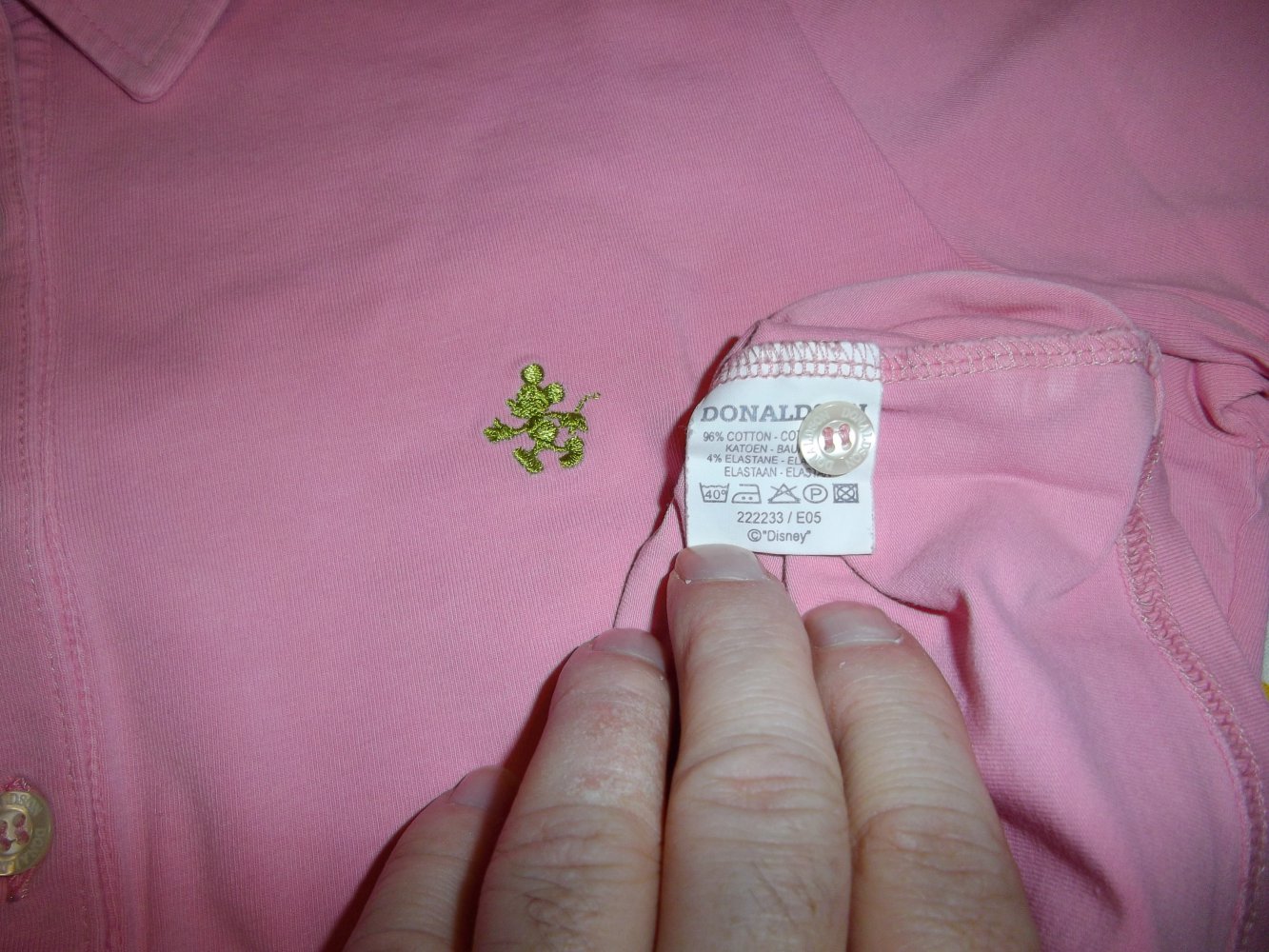 Donaldson Pink Polo mit green Logo in Gr.M