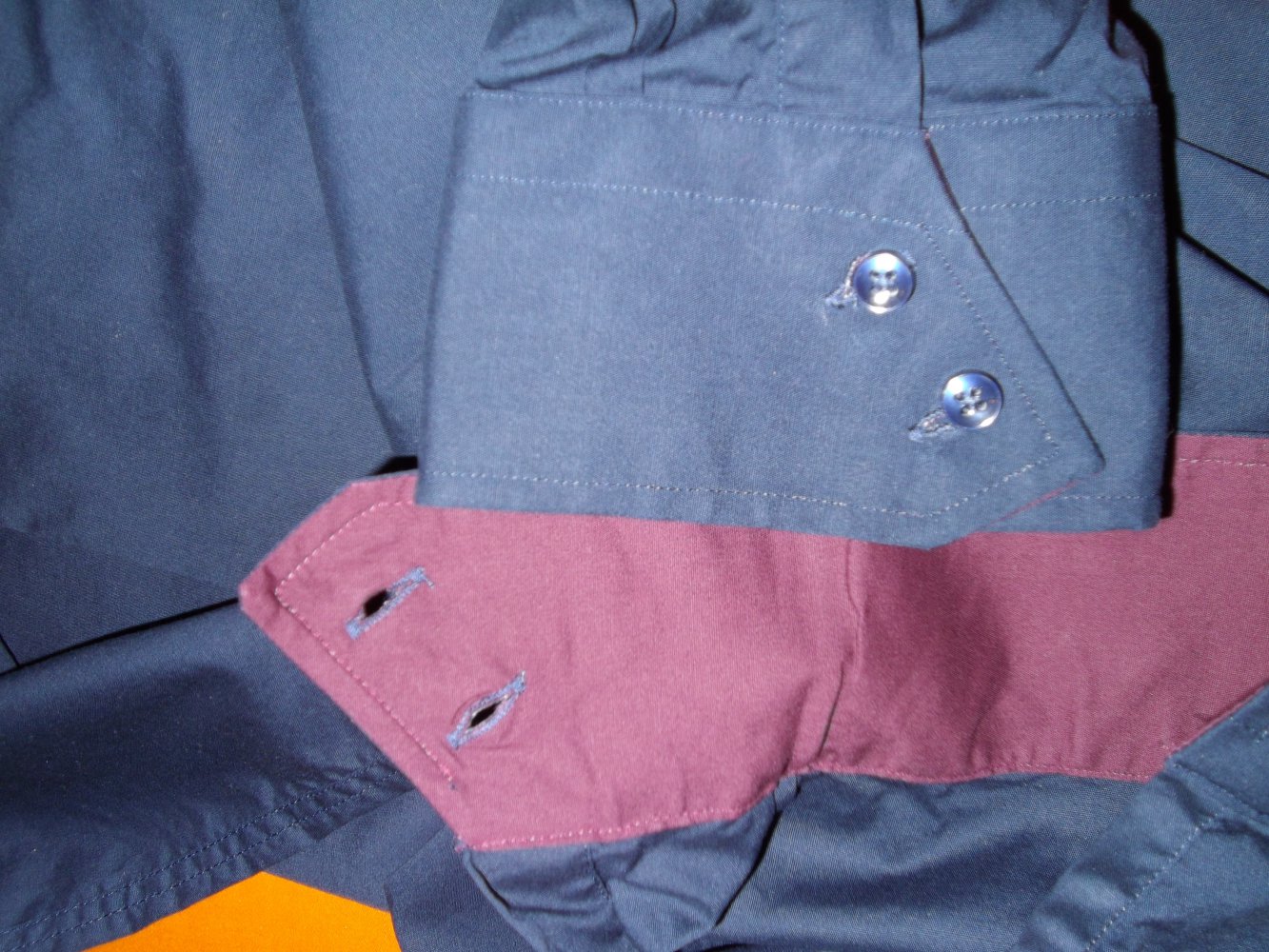 Re Camicia Italy Doppelkragen Hemd marine bordeaux Floral in Gr.3XL